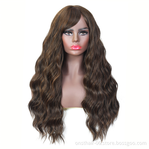 Onst Wholesale Long Body Wave Synthetic Wigs Pineapple Weaves Wig Hairline Heat Resistant Fiber Women Hair Natural Short 130%